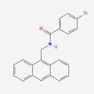 molecular formula C22H16BrNO B12608629 Benzamide, N-(9-anthracenylmethyl)-4-bromo- CAS No. 644964-55-6
