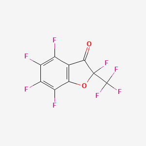 molecular formula C9F8O2 B12608666 2,4,5,6,7-Pentafluoro-2-(trifluoromethyl)-1-benzofuran-3(2H)-one CAS No. 649727-96-8