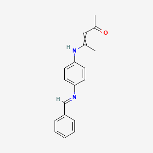 molecular formula C18H18N2O B12608667 4-{4-[(E)-Benzylideneamino]anilino}pent-3-en-2-one CAS No. 918401-87-3