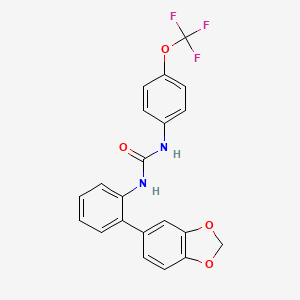 molecular formula C21H15F3N2O4 B12608677 N-[2-(2H-1,3-Benzodioxol-5-yl)phenyl]-N'-[4-(trifluoromethoxy)phenyl]urea CAS No. 917966-71-3