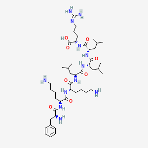 molecular formula C45H80N12O8 B12608731 L-Phenylalanyl-L-lysyl-L-lysyl-L-leucyl-L-leucyl-L-leucyl-N~5~-(diaminomethylidene)-L-ornithine CAS No. 650610-33-6