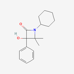 molecular formula C17H23NO2 B12608733 1-Cyclohexyl-3-hydroxy-4,4-dimethyl-3-phenylazetidin-2-one CAS No. 918302-40-6