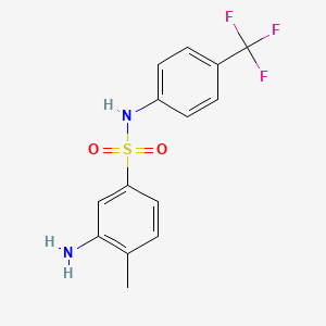 molecular formula C14H13F3N2O2S B12608747 Benzenesulfonamide, 3-amino-4-methyl-N-[4-(trifluoromethyl)phenyl]- CAS No. 646039-86-3