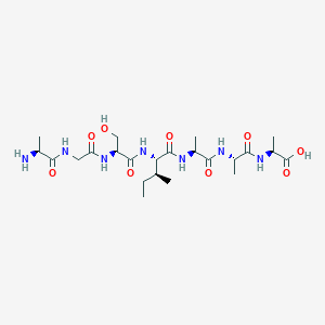 molecular formula C23H41N7O9 B12608766 L-Alanylglycyl-L-seryl-L-isoleucyl-L-alanyl-L-alanyl-L-alanine CAS No. 651292-17-0