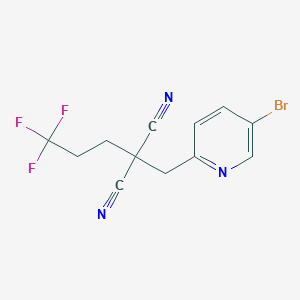 molecular formula C12H9BrF3N3 B12608783 [(5-Bromopyridin-2-yl)methyl](3,3,3-trifluoropropyl)propanedinitrile CAS No. 647839-85-8