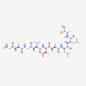 molecular formula C34H61N9O11 B12608821 Glycyl-L-alanylglycyl-L-valyl-L-threonyl-L-alanyl-L-leucyl-L-leucyl-L-alanine CAS No. 647838-57-1