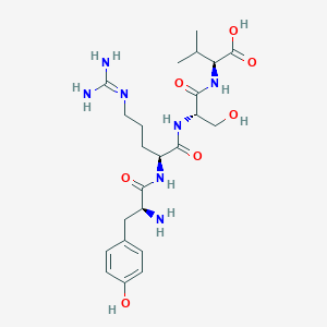 molecular formula C23H37N7O7 B12608848 L-Tyrosyl-N~5~-(diaminomethylidene)-L-ornithyl-L-seryl-L-valine CAS No. 915224-20-3