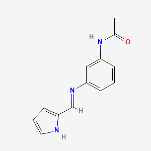 molecular formula C13H13N3O B12608914 N-{3-[(Z)-(1H-Pyrrol-2-ylmethylene)amino]phenyl}acetamide 