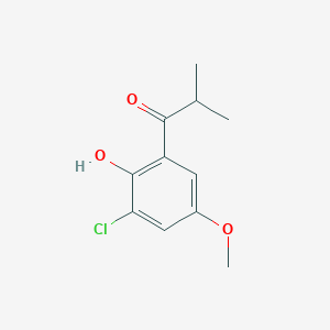 molecular formula C11H13ClO3 B12608944 1-(3-Chloro-2-hydroxy-5-methoxyphenyl)-2-methylpropan-1-one CAS No. 918311-58-7