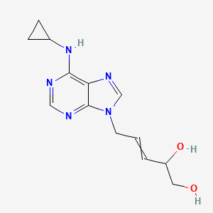 molecular formula C13H17N5O2 B12608972 5-[6-(Cyclopropylamino)-9H-purin-9-yl]pent-3-ene-1,2-diol CAS No. 648881-80-5