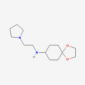 molecular formula C14H26N2O2 B12609047 N-[2-(Pyrrolidin-1-yl)ethyl]-1,4-dioxaspiro[4.5]decan-8-amine CAS No. 877121-60-3