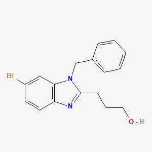 molecular formula C17H17BrN2O B12609057 3-(1-Benzyl-6-bromo-1H-benzimidazol-2-yl)propan-1-ol CAS No. 649721-63-1