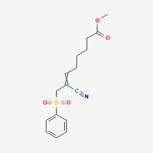 molecular formula C16H19NO4S B12609073 Methyl 8-(benzenesulfonyl)-7-cyanooct-6-enoate CAS No. 646066-83-3