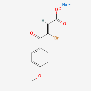 molecular formula C11H8BrNaO4 B1260911 Acrylic acid, 3-p-anisoyl-3-bromo-, sodium salt CAS No. 2126-70-7