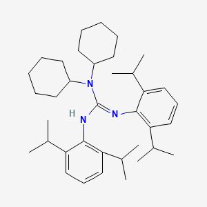 molecular formula C37H57N3 B12609141 N,N-Dicyclohexyl-N',N''-bis[2,6-di(propan-2-yl)phenyl]guanidine CAS No. 881033-24-5