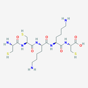 molecular formula C21H41N7O6S3 B12609142 L-Cysteinyl-L-cysteinyl-L-lysyl-L-lysyl-L-cysteine CAS No. 918412-78-9