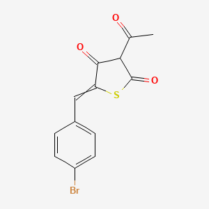 molecular formula C13H9BrO3S B12609148 3-Acetyl-5-[(4-bromophenyl)methylidene]thiolane-2,4-dione CAS No. 918130-79-7
