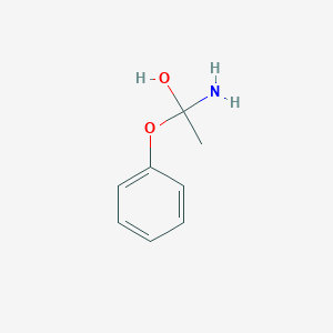 molecular formula C8H11NO2 B12609188 1-Amino-1-phenoxyethan-1-ol CAS No. 909731-21-1
