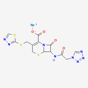 molecular formula C13H11N8NaO4S3 B1260919 Ceftezol, sodium salt 