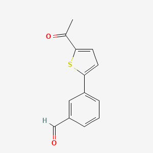 molecular formula C13H10O2S B12609247 3-(5-Acetyl-2-thienyl)benzaldehyde 