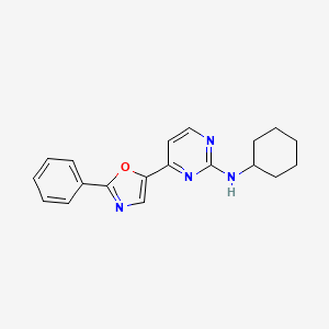 molecular formula C19H20N4O B12609275 N-Cyclohexyl-4-(2-phenyl-1,3-oxazol-5-yl)pyrimidin-2-amine CAS No. 647030-96-4