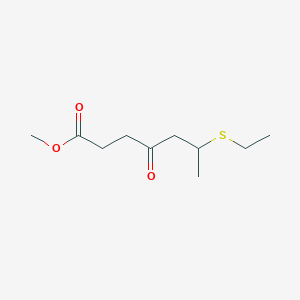 molecular formula C10H18O3S B12609287 Heptanoic acid, 6-(ethylthio)-4-oxo-, methyl ester CAS No. 905264-95-1