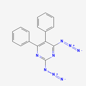 molecular formula C16H10N8 B12609290 Pyrimidine, 2,4-diazido-5,6-diphenyl- CAS No. 651315-88-7