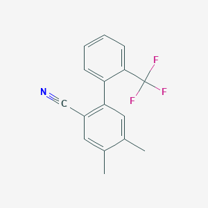 molecular formula C16H12F3N B12609308 4,5-Dimethyl-2'-(trifluoromethyl)[1,1'-biphenyl]-2-carbonitrile CAS No. 917839-51-1