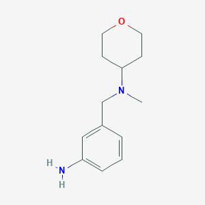molecular formula C13H20N2O B12609329 N-[(3-Aminophenyl)methyl]-N-methyloxan-4-amine CAS No. 874888-87-6