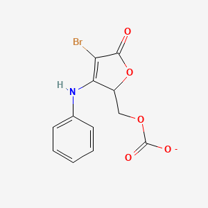 molecular formula C12H9BrNO5- B12609335 (3-Anilino-4-bromo-5-oxo-2,5-dihydrofuran-2-yl)methyl carbonate CAS No. 647832-06-2