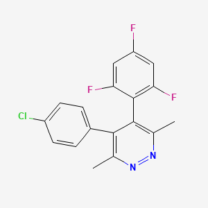 molecular formula C18H12ClF3N2 B12609342 Pyridazine, 4-(4-chlorophenyl)-3,6-dimethyl-5-(2,4,6-trifluorophenyl)- CAS No. 872847-81-9