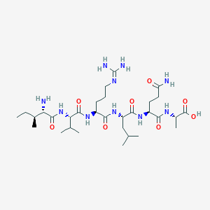 molecular formula C31H58N10O8 B12609362 L-Isoleucyl-L-valyl-N~5~-(diaminomethylidene)-L-ornithyl-L-leucyl-L-glutaminyl-L-alanine CAS No. 648424-19-5