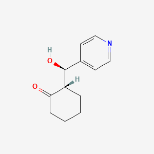 molecular formula C12H15NO2 B12609371 Cyclohexanone, 2-[(R)-hydroxy-4-pyridinylmethyl]-, (2S)- CAS No. 882497-84-9