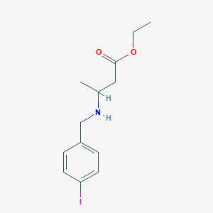molecular formula C13H18INO2 B12609396 Ethyl 3-{[(4-iodophenyl)methyl]amino}butanoate CAS No. 651328-30-2