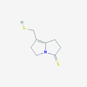 molecular formula C8H11NS2 B12609404 7-(Sulfanylmethyl)-1,2,5,6-tetrahydro-3H-pyrrolizine-3-thione CAS No. 651043-97-9