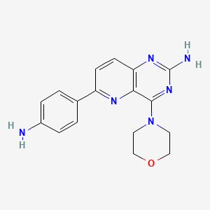 molecular formula C17H18N6O B12609451 6-(4-Aminophenyl)-4-(morpholin-4-yl)pyrido[3,2-d]pyrimidin-2-amine CAS No. 917759-52-5