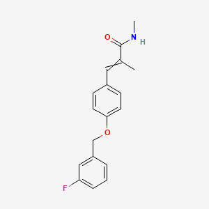 molecular formula C18H18FNO2 B12609470 3-[4-[(3-fluorophenyl)methoxy]phenyl]-N,2-dimethylprop-2-enamide CAS No. 649740-33-0