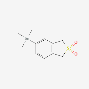 molecular formula C11H16O2SSn B12609474 5-(Trimethylstannyl)-1,3-dihydro-2H-2-benzothiophene-2,2-dione CAS No. 648904-97-6
