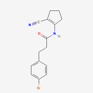 molecular formula C15H15BrN2O B12609503 3-(4-Bromophenyl)-N-(2-cyanocyclopent-1-en-1-yl)propanamide CAS No. 917910-67-9