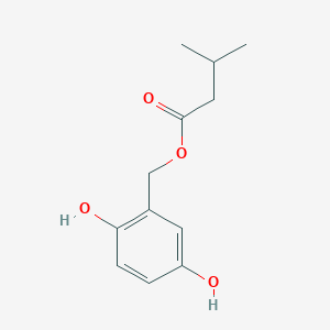 molecular formula C12H16O4 B12609592 (2,5-Dihydroxyphenyl)methyl 3-methylbutanoate CAS No. 876665-01-9