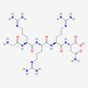 molecular formula C24H47N15O7 B12609600 Glycyl-N~5~-(diaminomethylidene)-L-ornithyl-N~5~-(diaminomethylidene)-L-ornithyl-N~5~-(diaminomethylidene)-L-ornithyl-L-asparagine CAS No. 647375-89-1