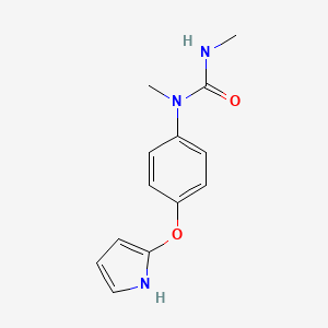 molecular formula C13H15N3O2 B12609644 N,N'-Dimethyl-N-{4-[(1H-pyrrol-2-yl)oxy]phenyl}urea CAS No. 651021-59-9