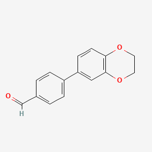 molecular formula C15H12O3 B12609646 4-(2,3-Dihydro-1,4-benzodioxin-6-yl)benzaldehyde CAS No. 893737-31-0