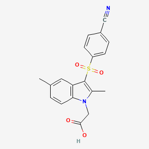 molecular formula C19H16N2O4S B12609651 1H-Indole-1-acetic acid, 3-[(4-cyanophenyl)sulfonyl]-2,5-dimethyl- CAS No. 646514-98-9