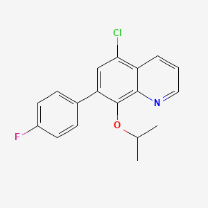 molecular formula C18H15ClFNO B12609694 5-Chloro-7-(4-fluorophenyl)-8-[(propan-2-yl)oxy]quinoline CAS No. 648896-88-2