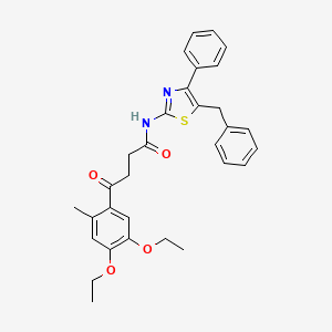 molecular formula C31H32N2O4S B12609700 N-(5-benzyl-4-phenylthiazol-2-yl)-4-(4,5-diethoxy-2-methylphenyl)-4-oxobutanamide 