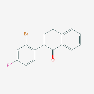 molecular formula C16H12BrFO B12609702 2-(2-Bromo-4-fluorophenyl)-3,4-dihydronaphthalen-1(2H)-one CAS No. 917614-15-4
