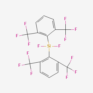 molecular formula C16H6F14Si B12609732 Silane, bis[2,6-bis(trifluoromethyl)phenyl]difluoro- CAS No. 650583-79-2