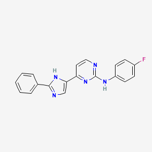 molecular formula C19H14FN5 B12609741 N-(4-fluorophenyl)-4-(2-phenyl-1H-imidazol-5-yl)pyrimidin-2-amine CAS No. 647030-54-4