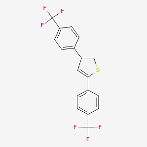 molecular formula C18H10F6S B12609748 2,4-Bis[4-(trifluoromethyl)phenyl]thiophene CAS No. 918164-67-7